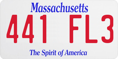 MA license plate 441FL3