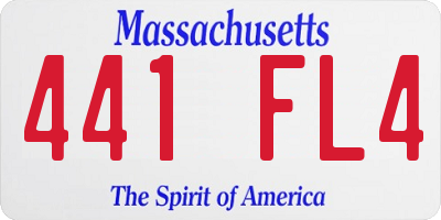 MA license plate 441FL4