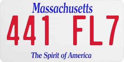 MA license plate 441FL7