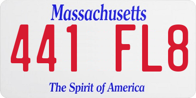 MA license plate 441FL8