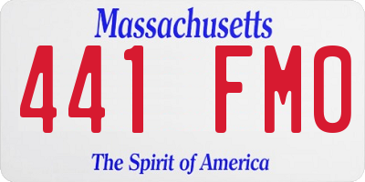 MA license plate 441FM0