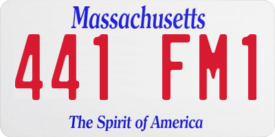 MA license plate 441FM1