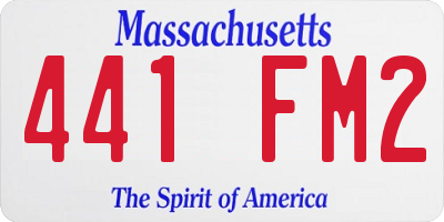 MA license plate 441FM2