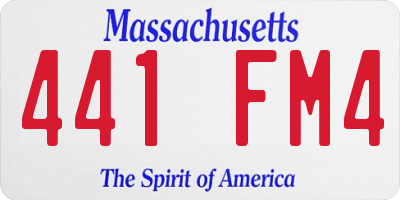 MA license plate 441FM4