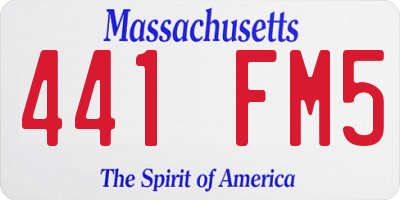 MA license plate 441FM5