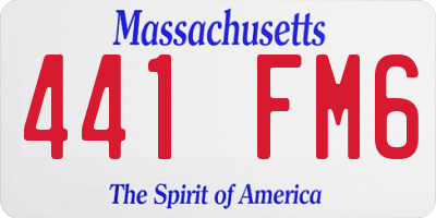 MA license plate 441FM6