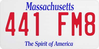 MA license plate 441FM8