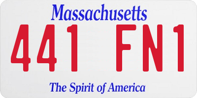 MA license plate 441FN1