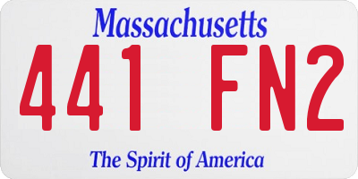 MA license plate 441FN2