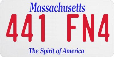 MA license plate 441FN4