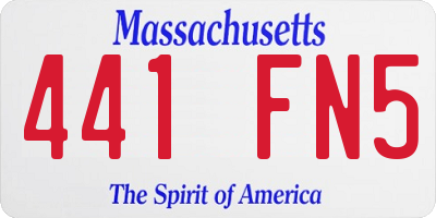 MA license plate 441FN5
