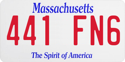 MA license plate 441FN6