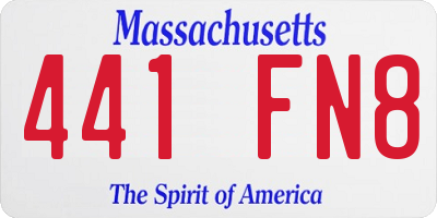 MA license plate 441FN8