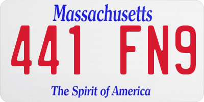 MA license plate 441FN9