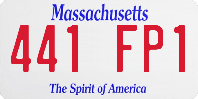 MA license plate 441FP1