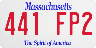 MA license plate 441FP2