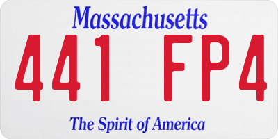 MA license plate 441FP4
