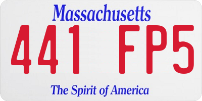 MA license plate 441FP5