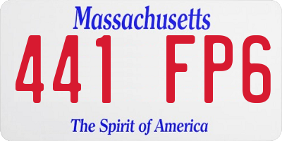 MA license plate 441FP6