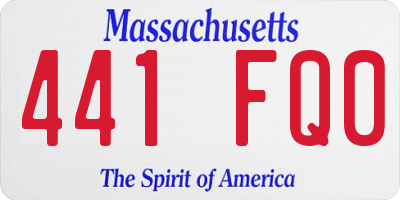 MA license plate 441FQ0