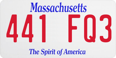MA license plate 441FQ3