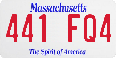 MA license plate 441FQ4