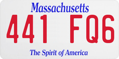 MA license plate 441FQ6