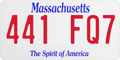 MA license plate 441FQ7