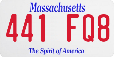 MA license plate 441FQ8