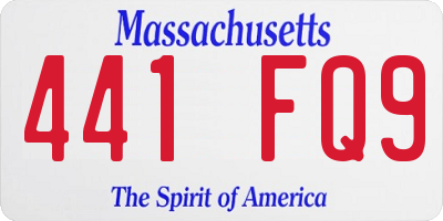 MA license plate 441FQ9