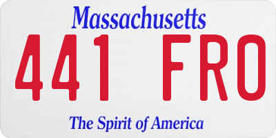 MA license plate 441FR0