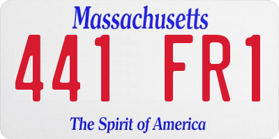 MA license plate 441FR1