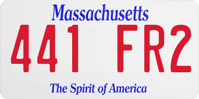 MA license plate 441FR2