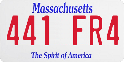 MA license plate 441FR4