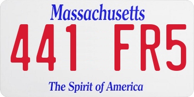 MA license plate 441FR5