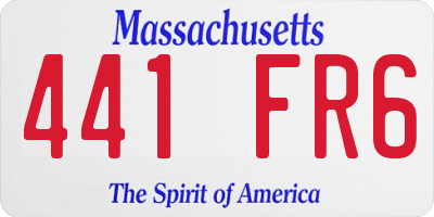 MA license plate 441FR6