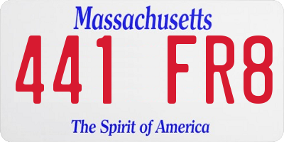MA license plate 441FR8