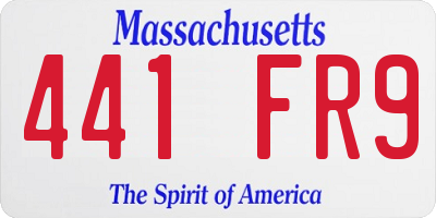 MA license plate 441FR9