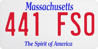 MA license plate 441FS0