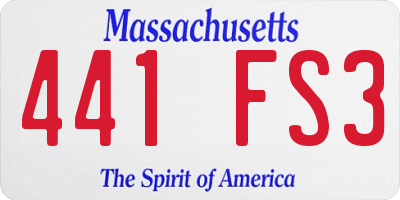 MA license plate 441FS3