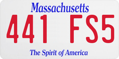MA license plate 441FS5