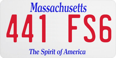 MA license plate 441FS6