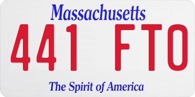 MA license plate 441FT0