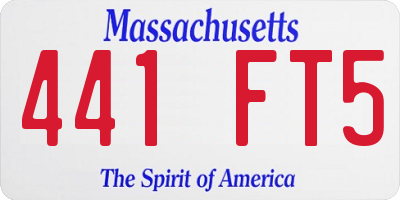 MA license plate 441FT5