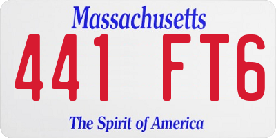 MA license plate 441FT6