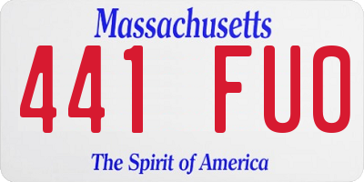 MA license plate 441FU0