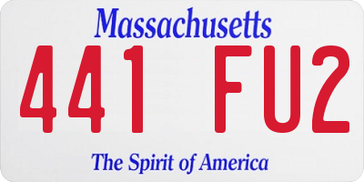 MA license plate 441FU2