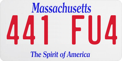 MA license plate 441FU4
