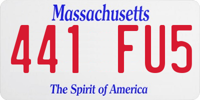 MA license plate 441FU5