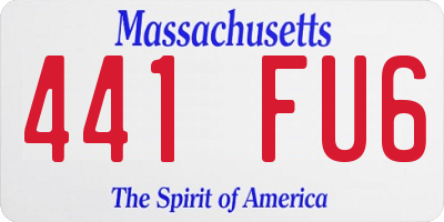 MA license plate 441FU6